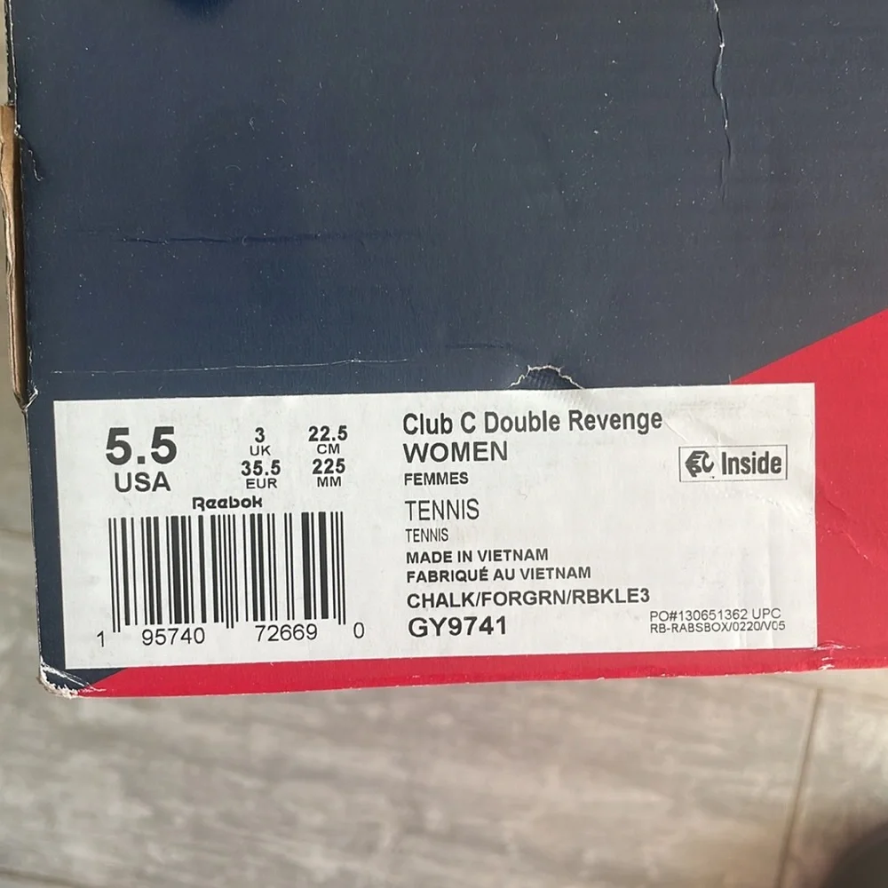 Reebok Cardboard Shoe Box Gift Packaging